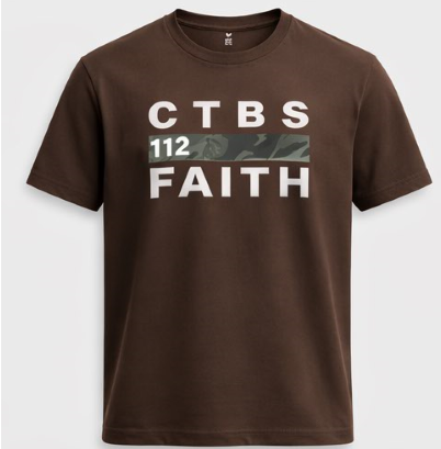 CTBS Faith Range — Wear Your Faith Boldly Christian apparel tee Brown and white