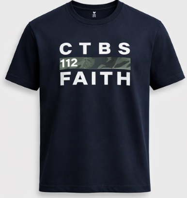 CTBS Faith Range — Wear Your Faith Boldly Christian apparel tee Navy and white