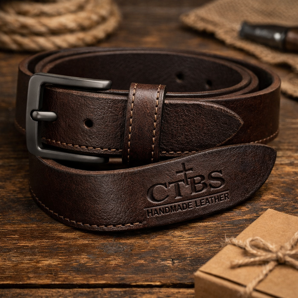 CTBS Handmade Leather Belt custom engraved — Called To Be Saints