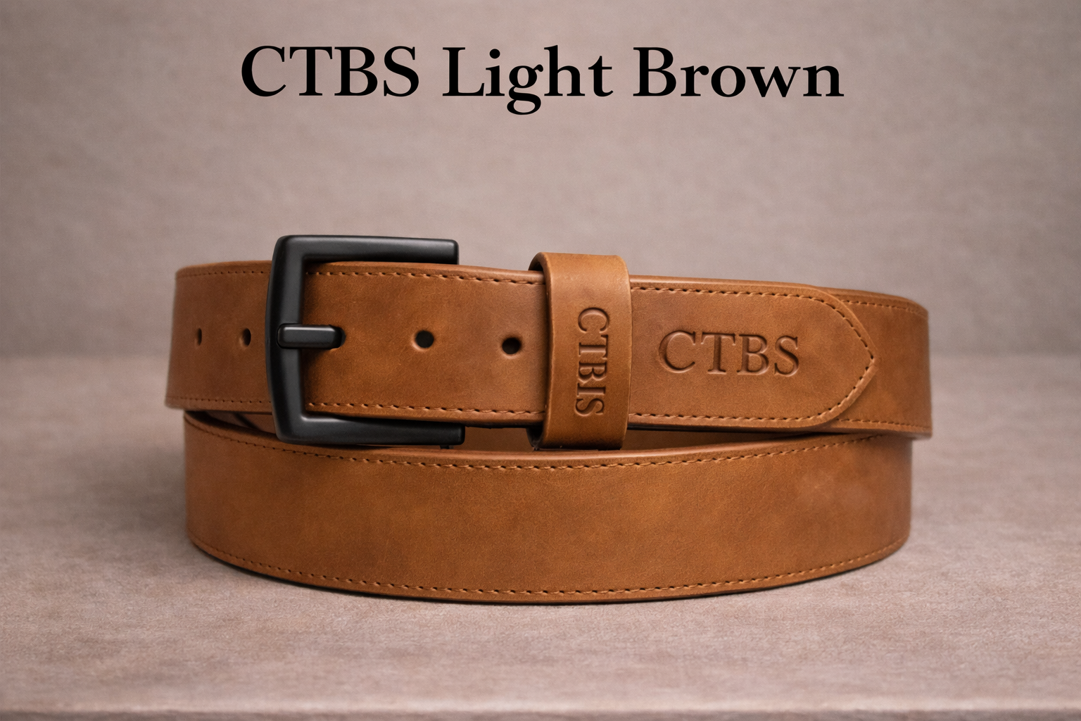 CTBS Handmade Leather Belt custom engraved — Called To Be Saints light brown