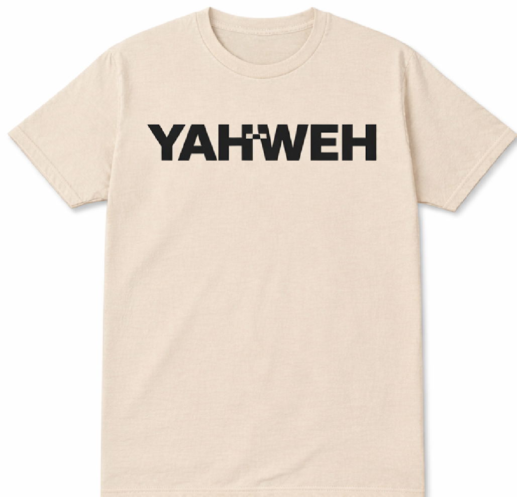 CTBS YAHWEH Range — His Name Above All Names faith apparel Beige/White and black